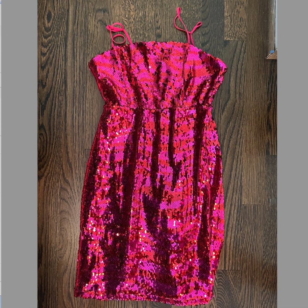 ZARA Pink Sparkly Mini Dress